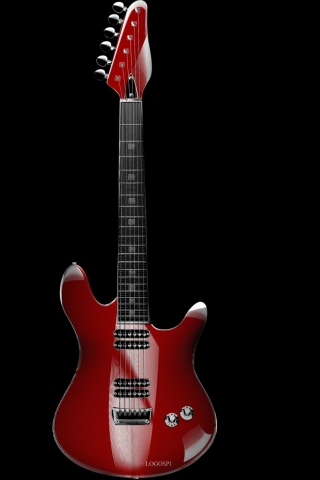 Fondo de pantalla Red Guitar 320x480