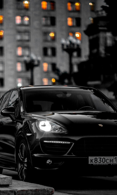 Screenshot №1 pro téma Black Porsche Cayenne GTS 480x800