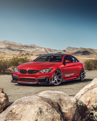 Kostenloses BMW M4 Red Wallpaper für 320x480