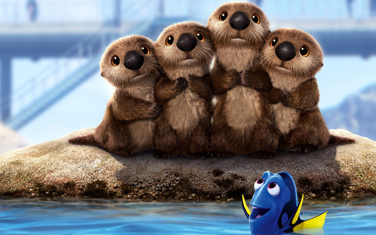 Screenshot №1 pro téma Finding Dory 3D Film with Beavers 1280x800