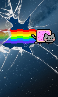 Screenshot №1 pro téma Mountain Lion Nyan Cat 240x400