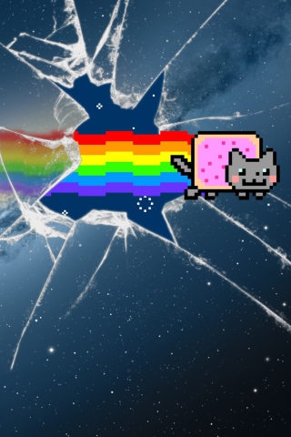 Screenshot №1 pro téma Mountain Lion Nyan Cat 320x480