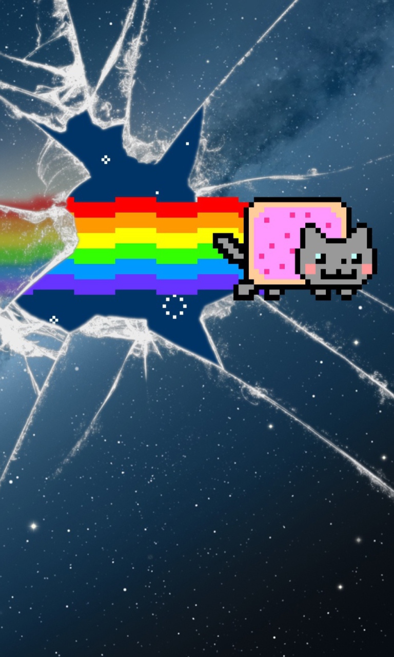 Das Mountain Lion Nyan Cat Wallpaper 768x1280