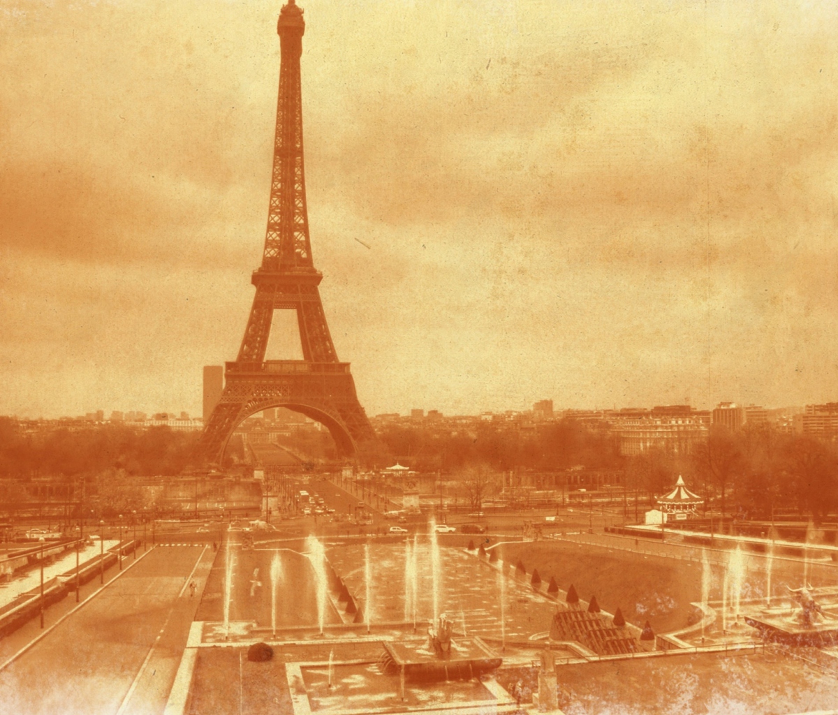 Das Old Photo Of Eiffel Tower Wallpaper 1200x1024
