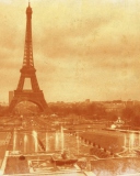 Обои Old Photo Of Eiffel Tower 128x160