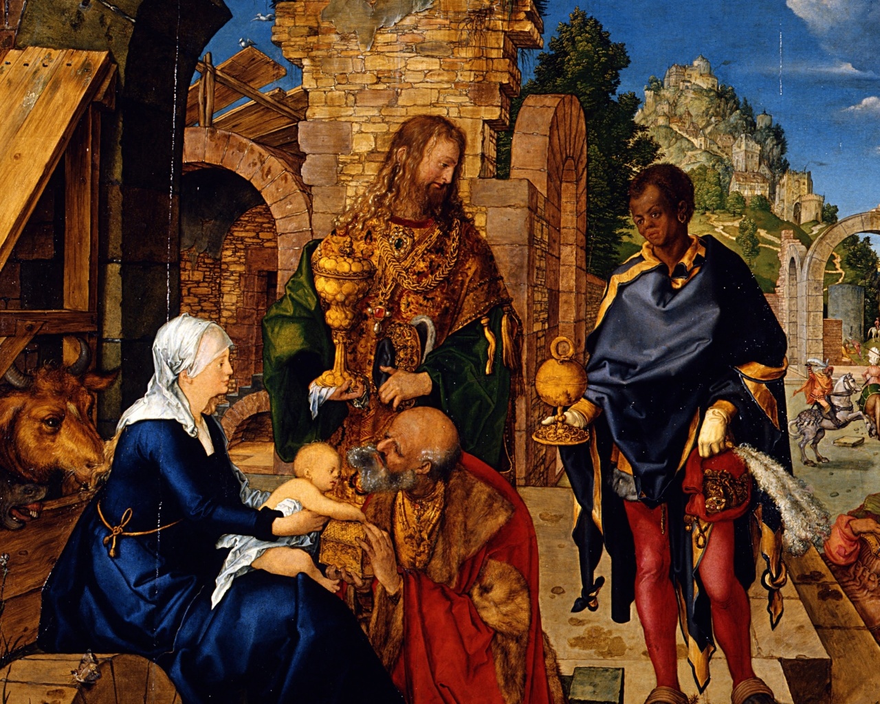 Обои Albrecht Durer Adoration of the Magi 1280x1024