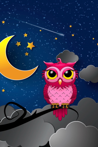 Fondo de pantalla Silent Owl Night 320x480