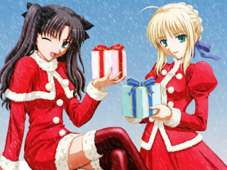 Anime Christmas wallpaper 320x240