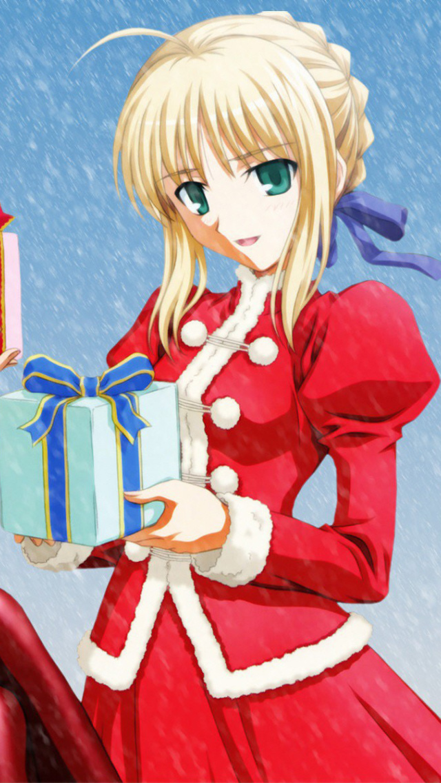 Anime Christmas wallpaper 640x1136