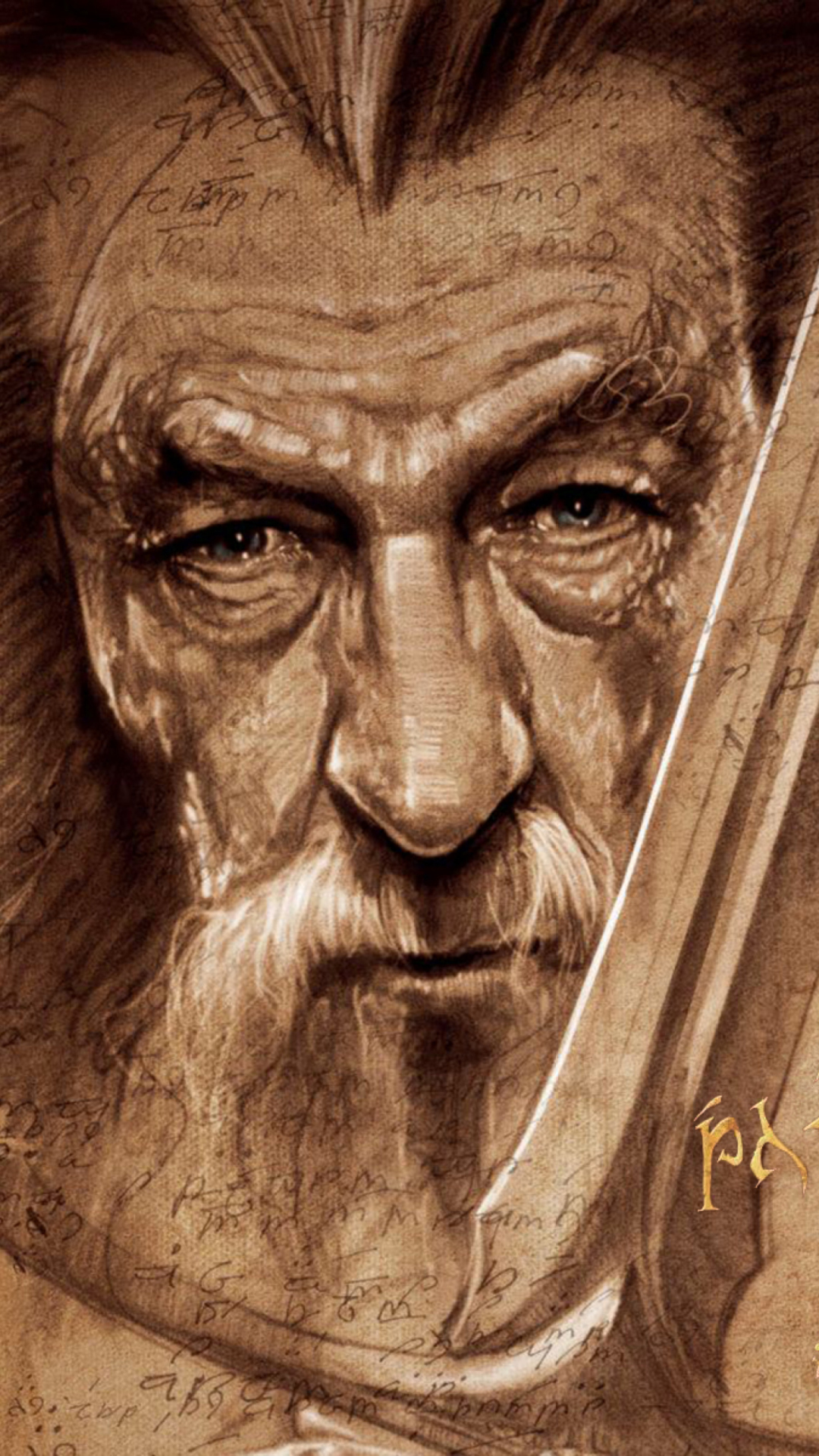 Обои The Hobbit Gandalf Artwork 1080x1920