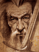 Обои The Hobbit Gandalf Artwork 132x176