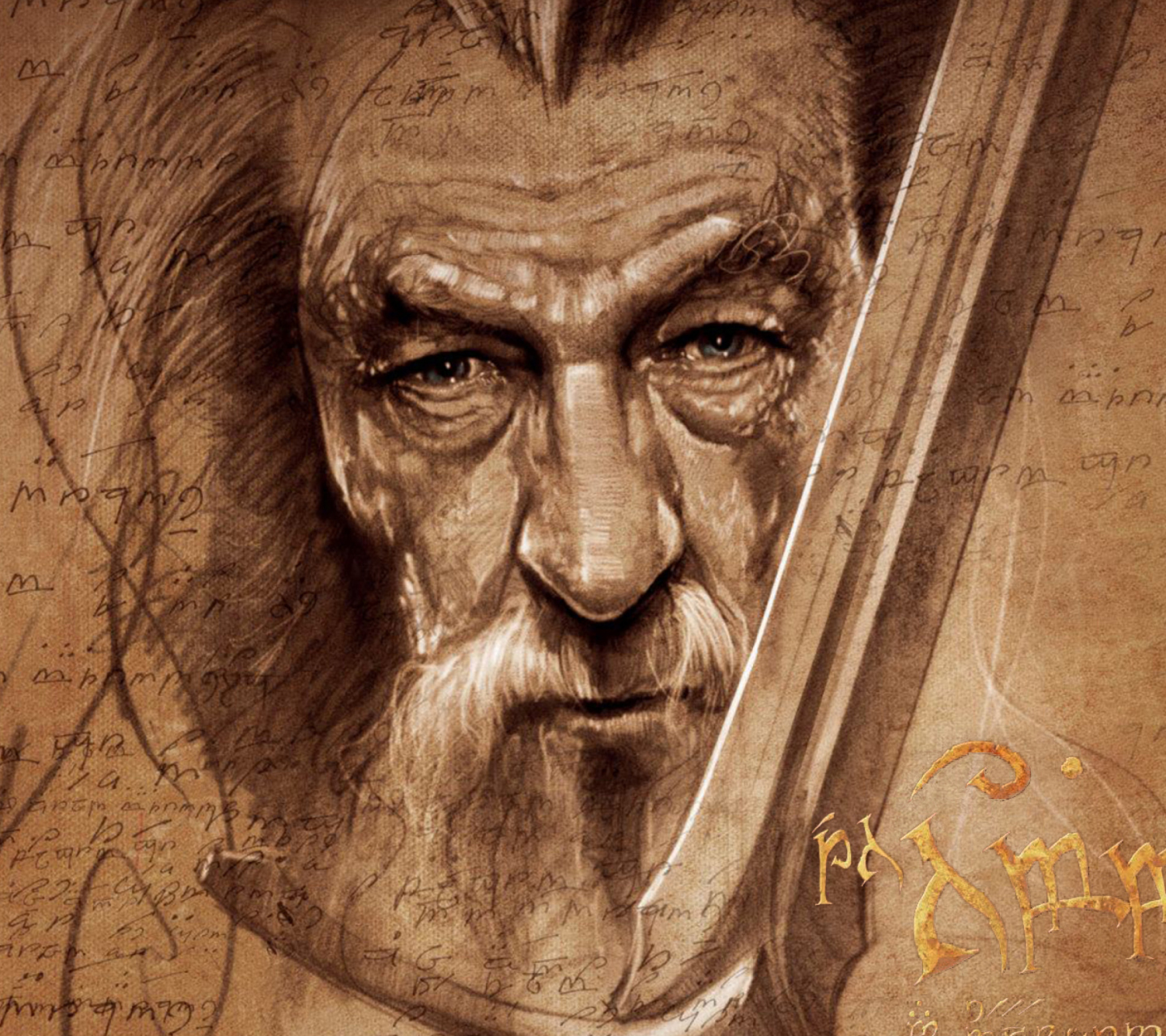 Screenshot №1 pro téma The Hobbit Gandalf Artwork 1440x1280