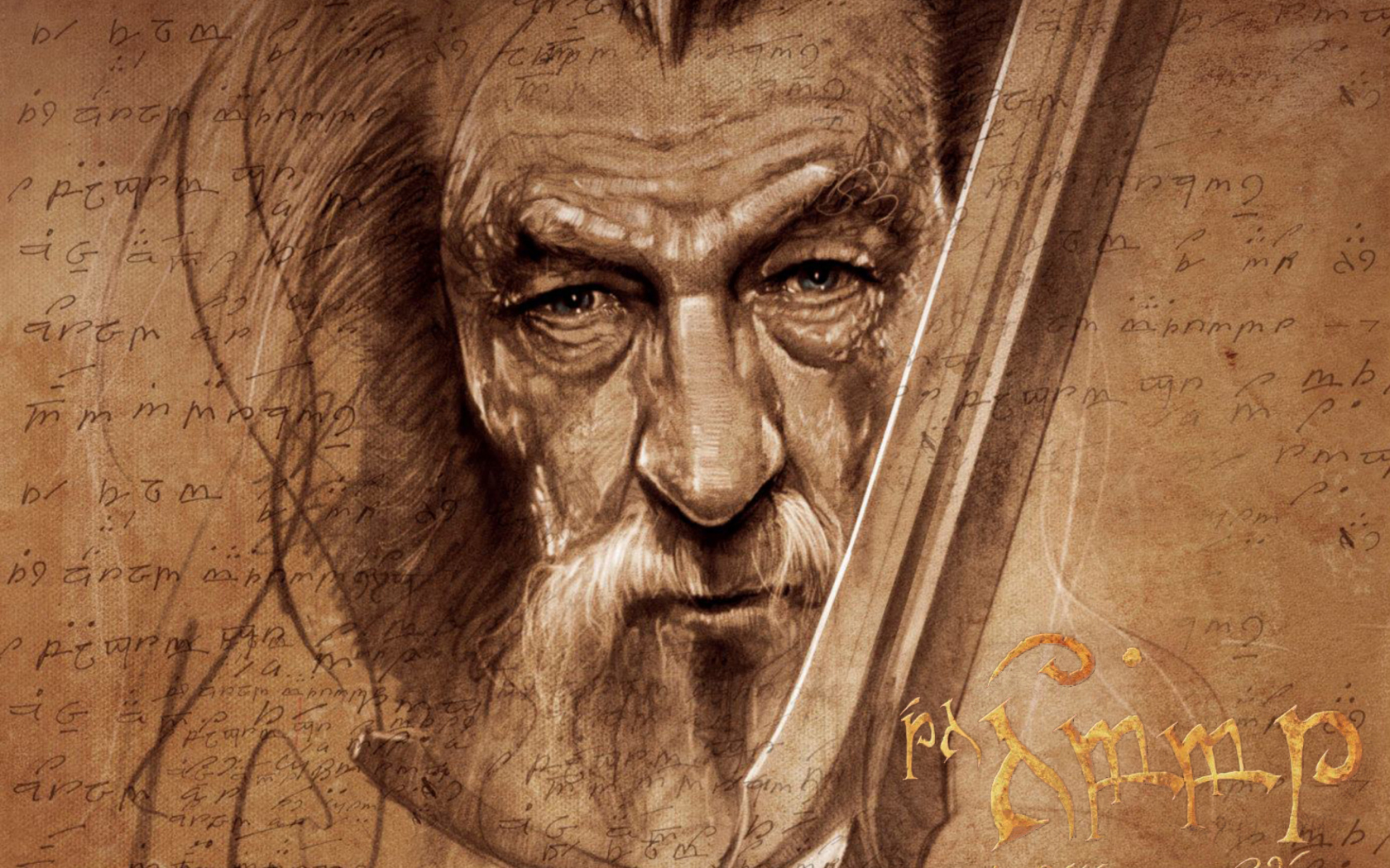 The Hobbit Gandalf Artwork wallpaper 1680x1050