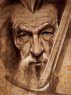 Обои The Hobbit Gandalf Artwork 240x320