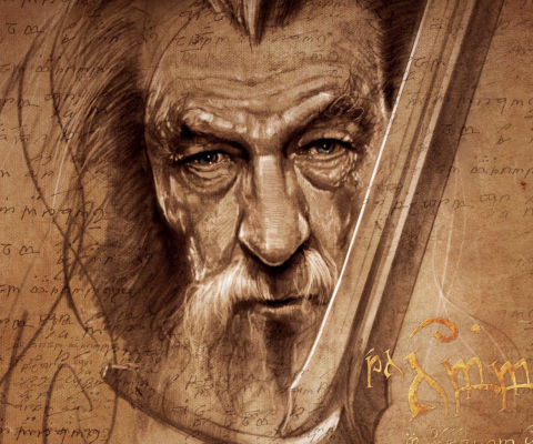 Screenshot №1 pro téma The Hobbit Gandalf Artwork 480x400