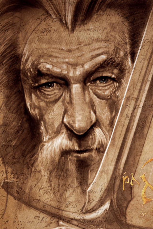 Обои The Hobbit Gandalf Artwork 640x960