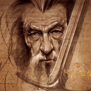 The Hobbit Gandalf Artwork - Obrázkek zdarma pro iPad 3