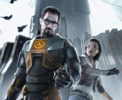 Sfondi Half life with Freeman, Alex in City 17 176x144