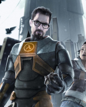 Обои Half life with Freeman, Alex in City 17 176x220