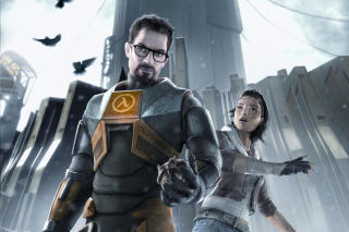 Half life with Freeman, Alex in City 17 Picture for Android, iPhone and iPad