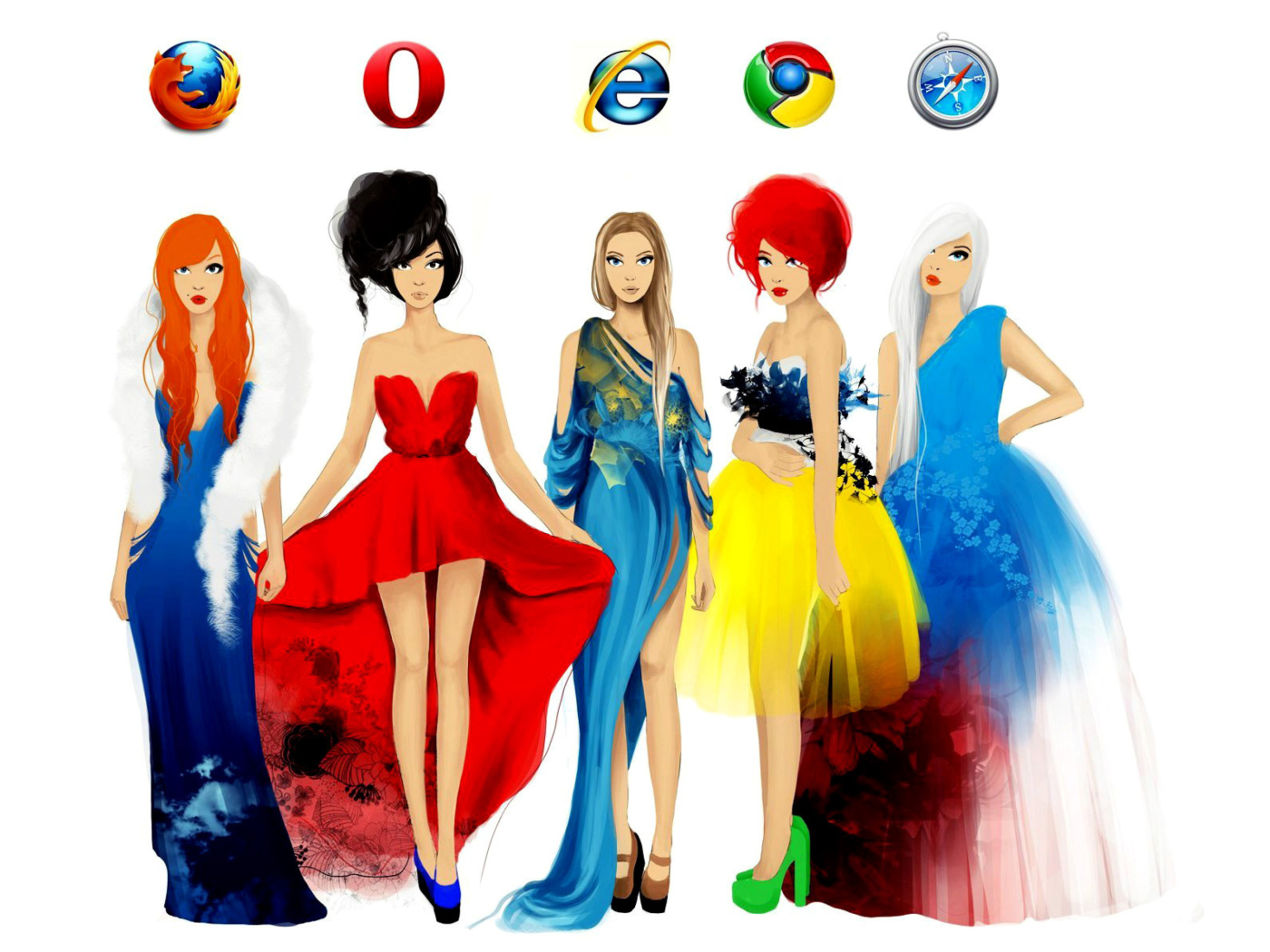 Обои Browsers Girls 1400x1050