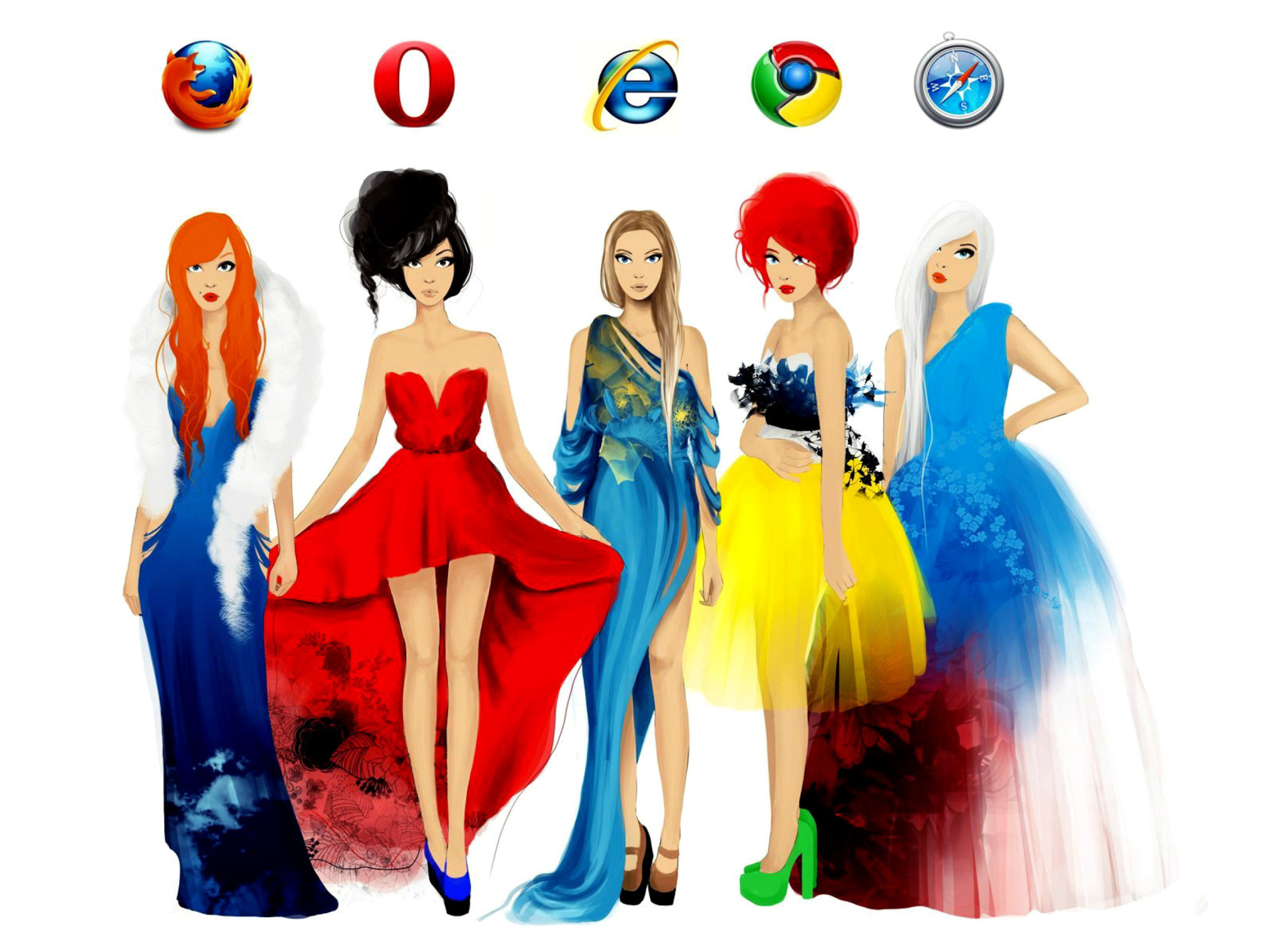 Das Browsers Girls Wallpaper 1920x1408