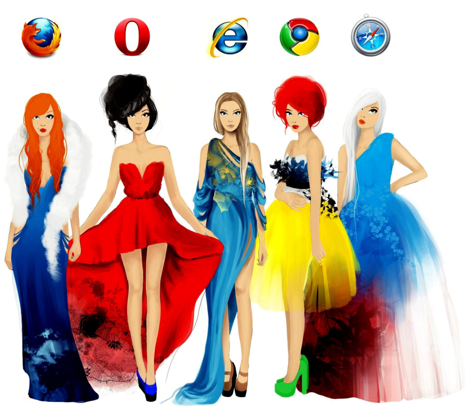 Browsers Girls wallpaper 960x854