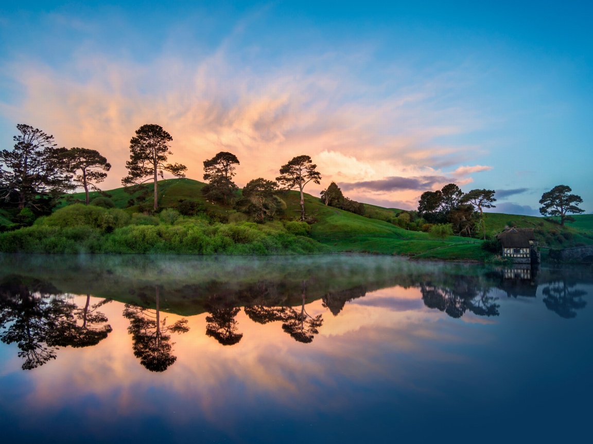 Morning in the Village HDR wallpaper 1152x864