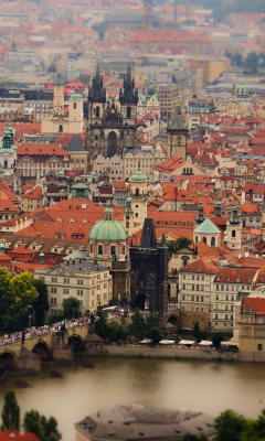 Prague, Czech Republic, Vltava River wallpaper 240x400