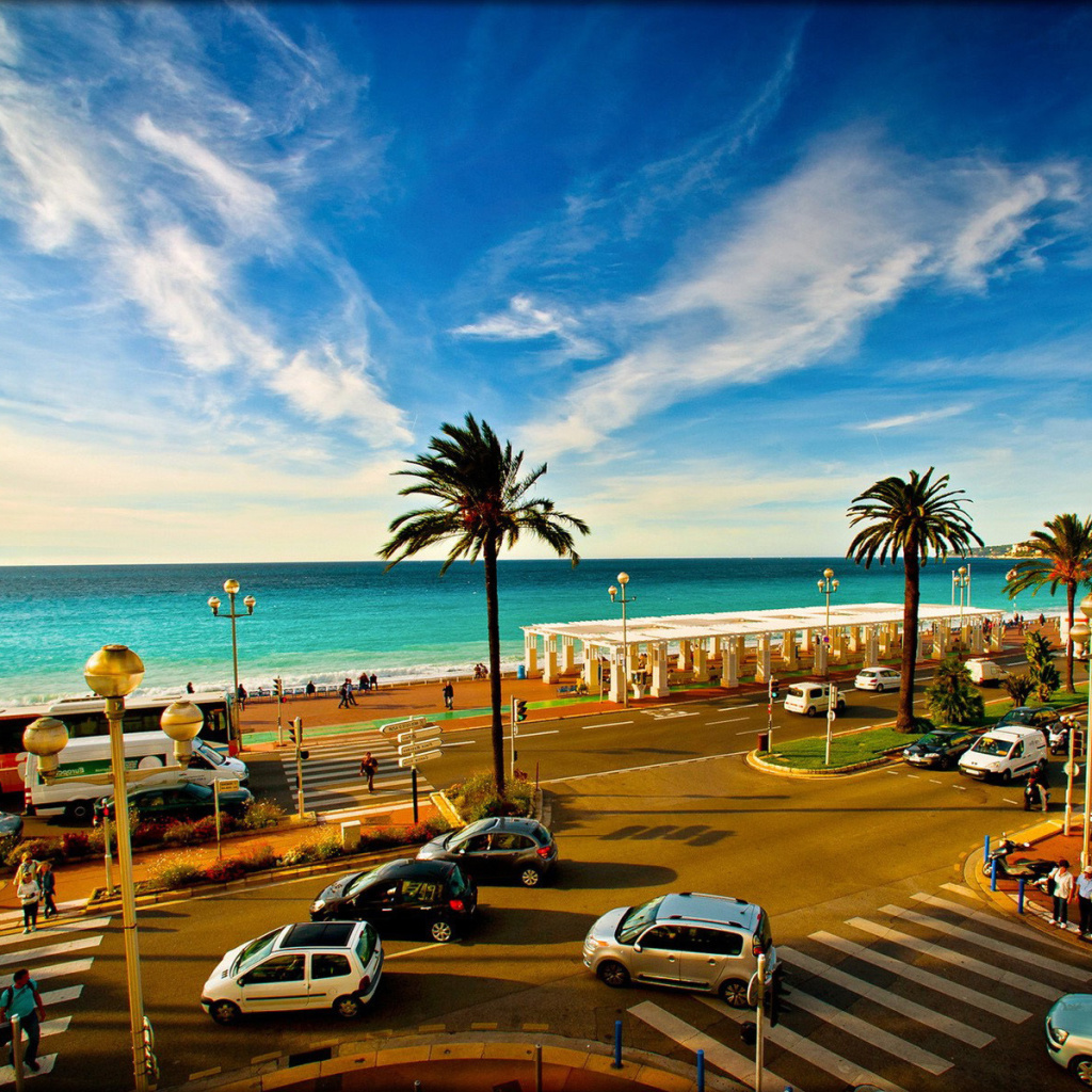 Das Nice, French Riviera Beach Wallpaper 1024x1024