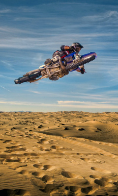 Motocross in Desert wallpaper 240x400