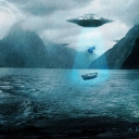 Das Alien Abduction Wallpaper 128x128