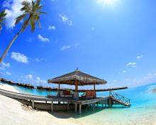 Fondo de pantalla Luxury Bungalows in Maldives Resort 220x176