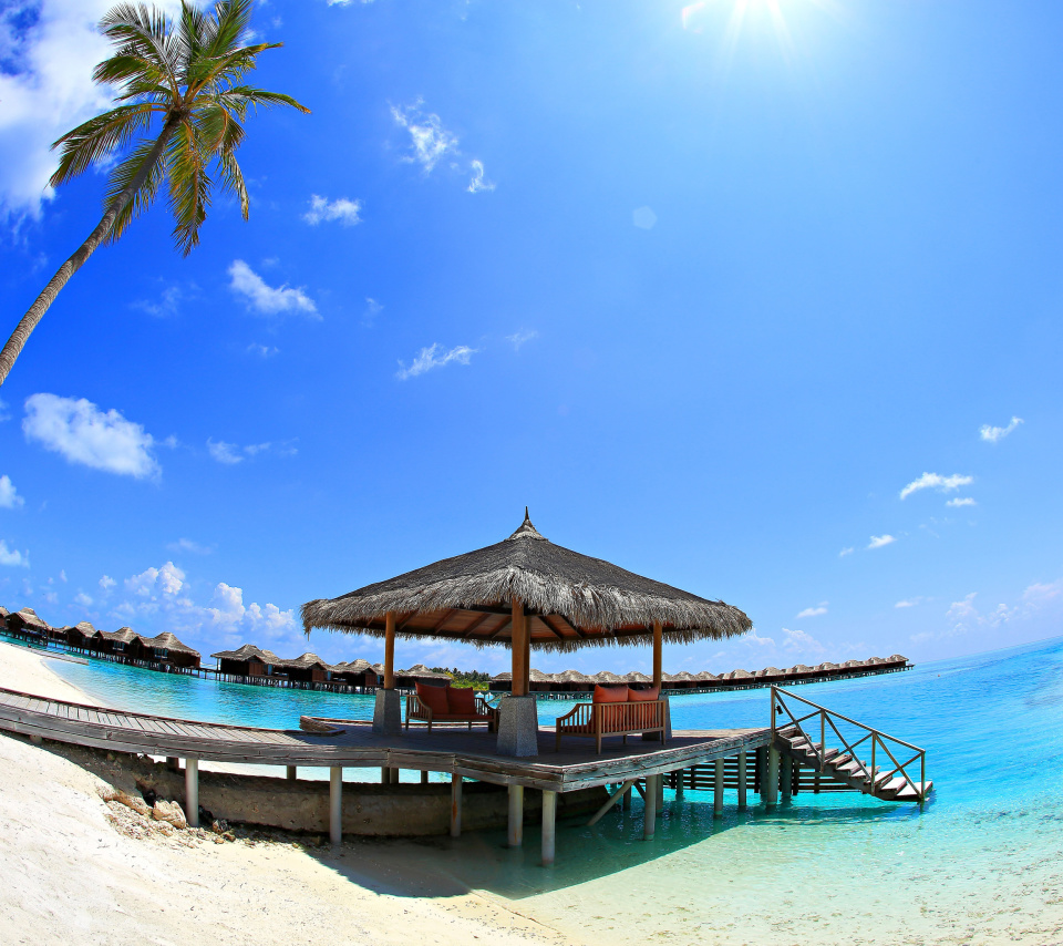 Fondo de pantalla Luxury Bungalows in Maldives Resort 960x854