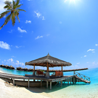 Kostenloses Luxury Bungalows in Maldives Resort Wallpaper für iPad Air