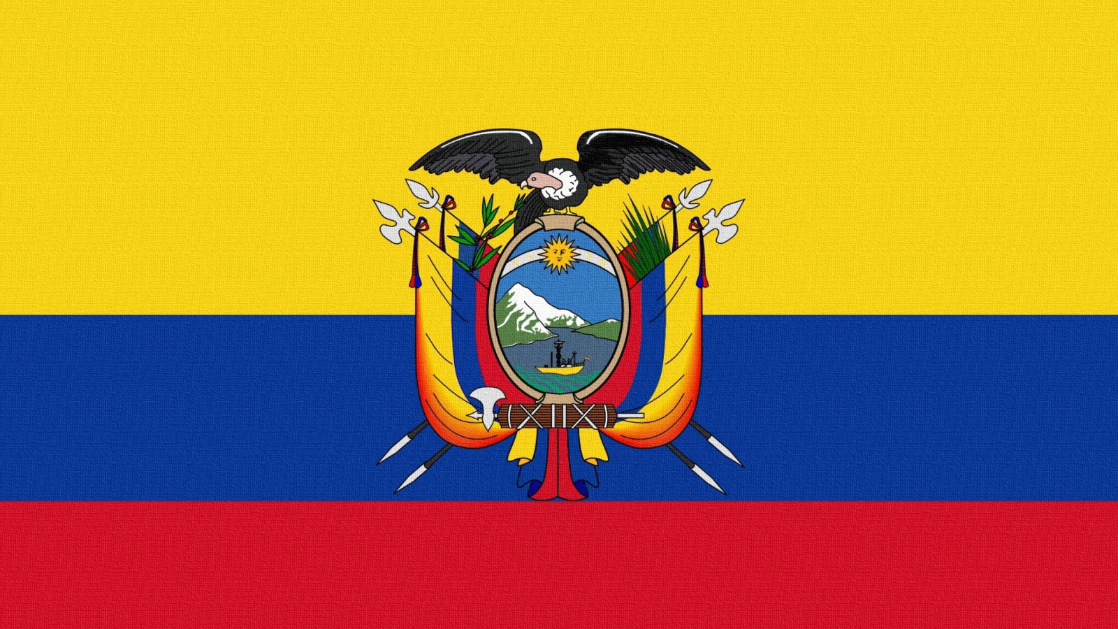Обои Ecuador Flag 1600x900
