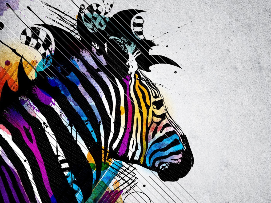 Fondo de pantalla Colored Zebra 1152x864