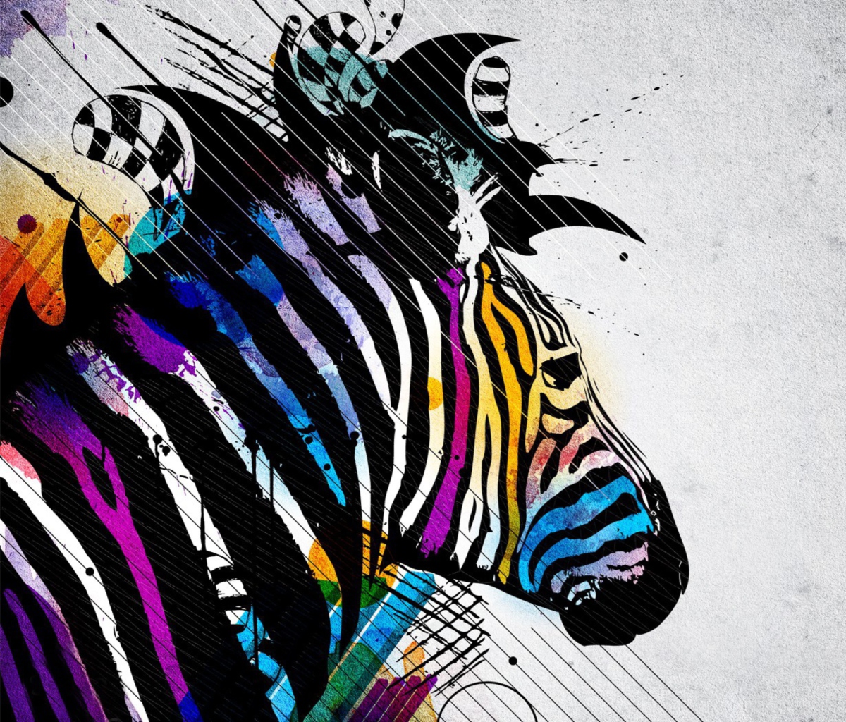 Обои Colored Zebra 1200x1024