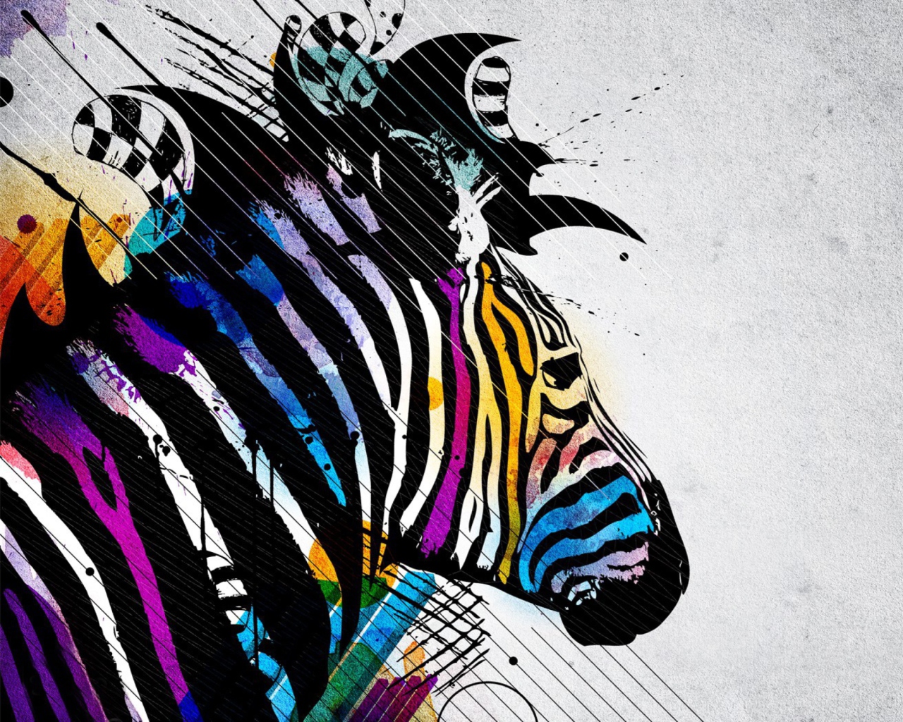Das Colored Zebra Wallpaper 1280x1024