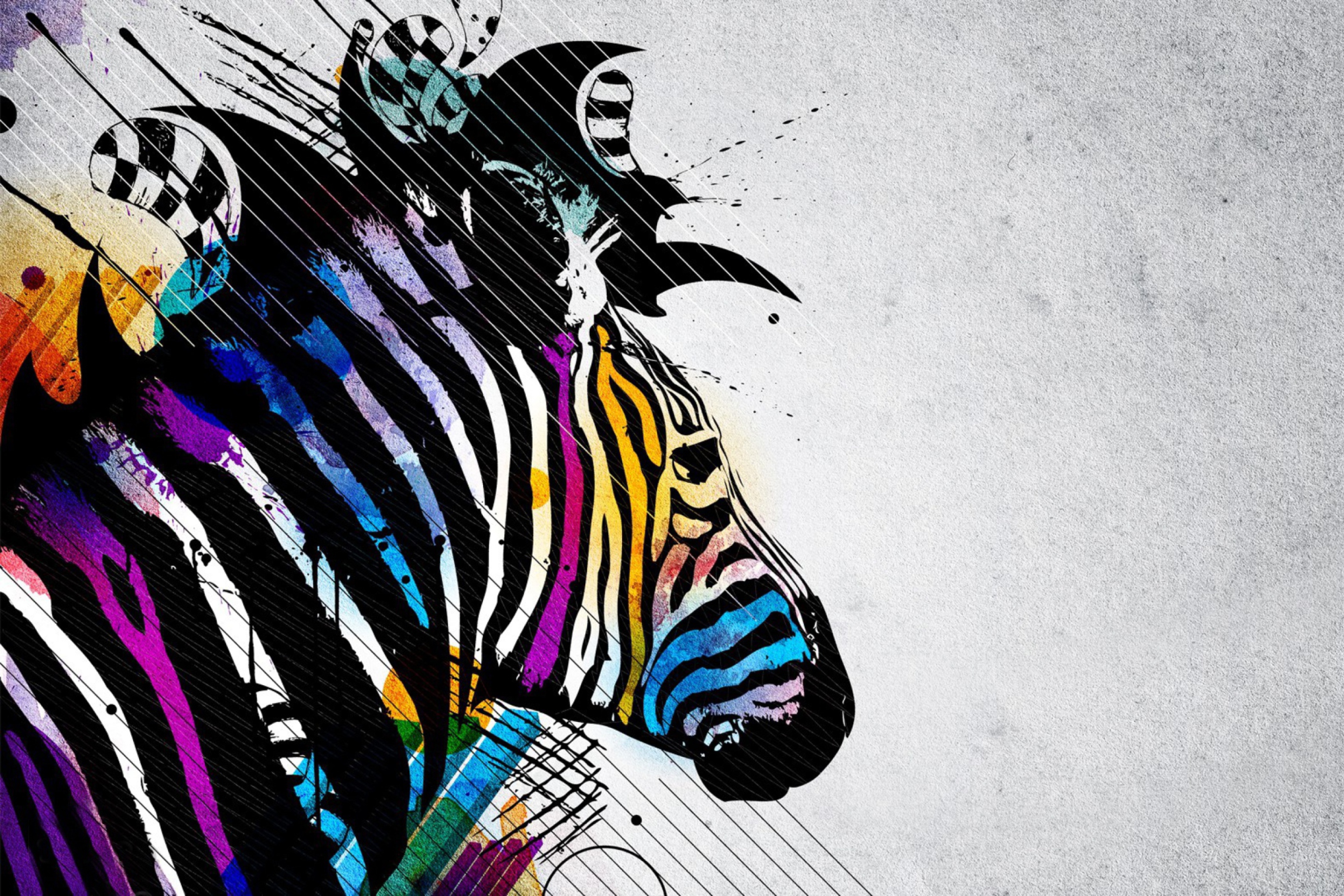 Colored Zebra wallpaper 2880x1920