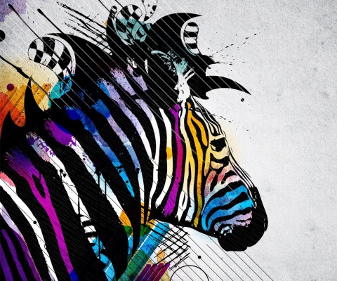 Fondo de pantalla Colored Zebra 480x400