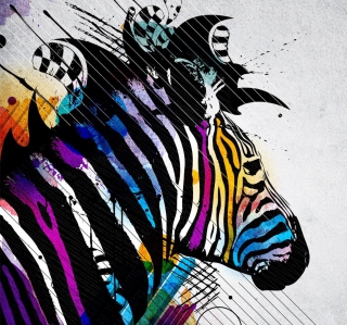 Colored Zebra - Obrázkek zdarma pro 208x208