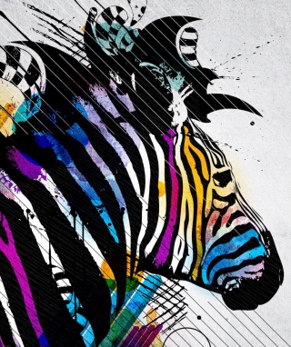 Colored Zebra - Obrázkek zdarma pro Nokia Asha 300