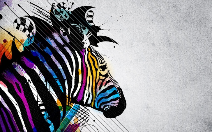 Colored Zebra wallpaper