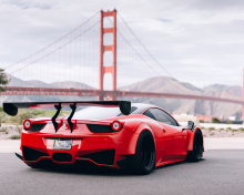 Sfondi Ferrari 458 Italia near Golden Gate Bridge 220x176