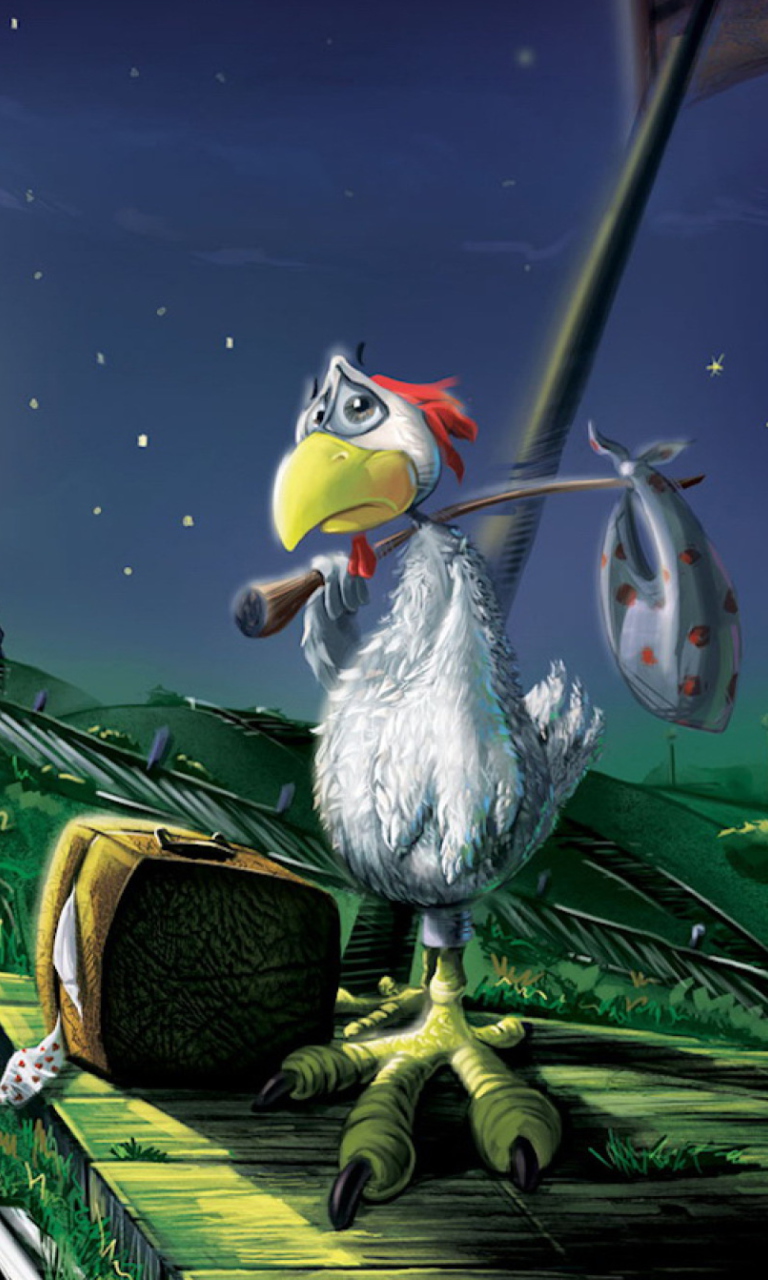 Das Chicken In Night Wallpaper 768x1280