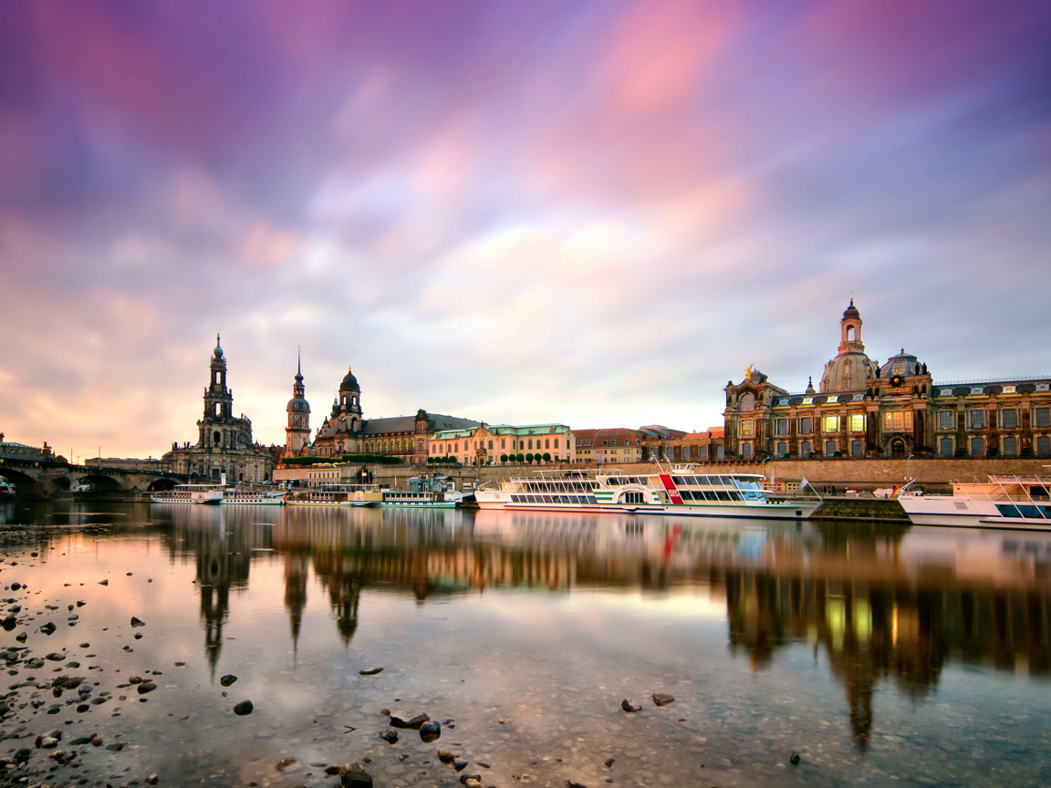 Screenshot №1 pro téma Dresden on Elbe River near Zwinger Palace 1152x864