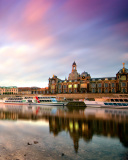 Dresden on Elbe River near Zwinger Palace wallpaper 128x160