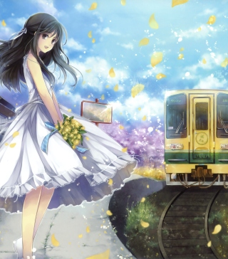 Romantic Anime Girl - Obrázkek zdarma pro Nokia Asha 300