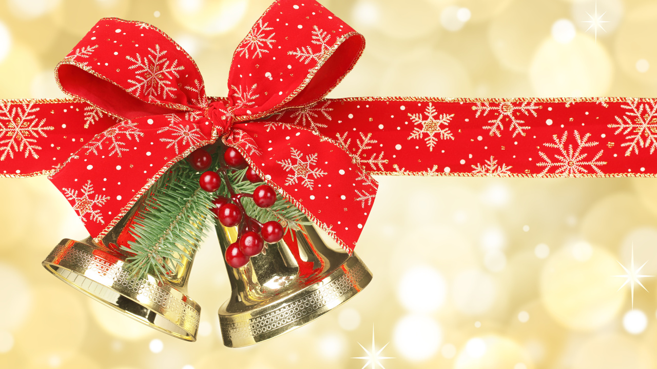 Christmas tree bell wallpaper 1280x720